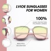 LVIOE Polarised Oversized Womens Sunglasses Cat-eyes, Square Large Frame Ladies