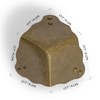 Hardware Philosophy Rounded Three Sided Brass Corner Hardware 2" -