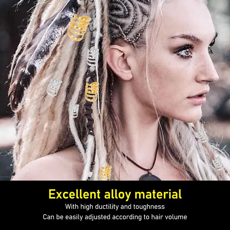200 Anillos para el Pelo de Rastas, Patrones Exquisitos Ahuecados,