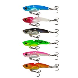 Spotlip Iron Plate Vibe 7g 10g 14g Metal Vibrating Lure Metal Jig Saltwater Fishing Set of 6 (14g)