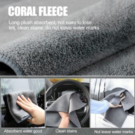 BINYI Magic Cleaning Cloth, Microfibre Cloths, Thickened Cleaning Cloths, Dishcloths, Streak-Free, Reusable Cleaning Cloths, Tea Towels for Kitchen, Car, Window, 6 Pieces, 295 x 291 mm