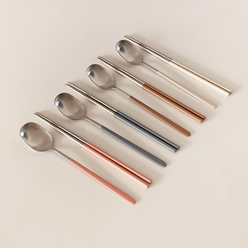 304 Stainless Steel durable Lightweight Korean-style Beautiful Cutlery Spoon and