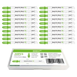 RRRST 20-Piece T144D Jigsaw Blades Jigsaw Blade, Straight and Quick Cuts, Softwood, Carpentry Boards, Construction Wood, Multiplex, Plywood, MDF and Chipboard, Cutting Depth 5-50 mm