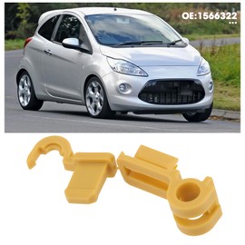 VGOL 2 Pcs Bonnet Brace Clip Bonnet Bonnet Stay Clip Front Clamp Compatible with Ford KA MK2 2008-2016 Replacement Parts Yellow Plastic 2pcs