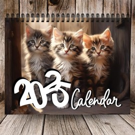 Cat Calendar 2025, Three Kittens Funny Cat Calendar 2025, Three Kittens Calendar Funny Wall Calendar 2025, Multi-Purpose Wall Calendar 2025 for Planning for Cat Lovers