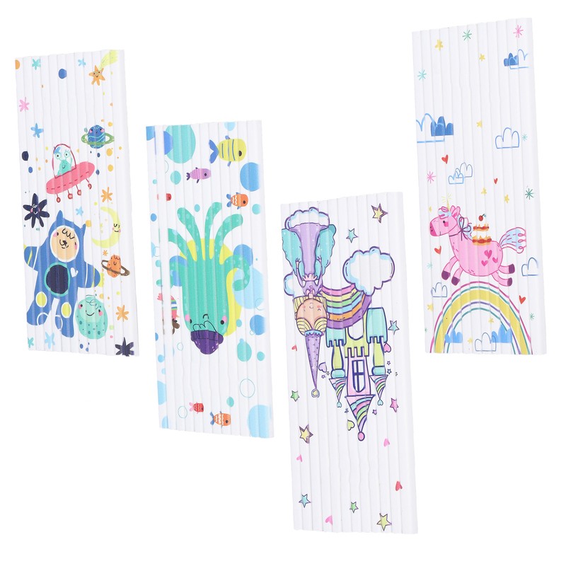 48Pcs Pencil Set Cute Puzzle Comfortable Grip Quadrilateral Design Cartoon