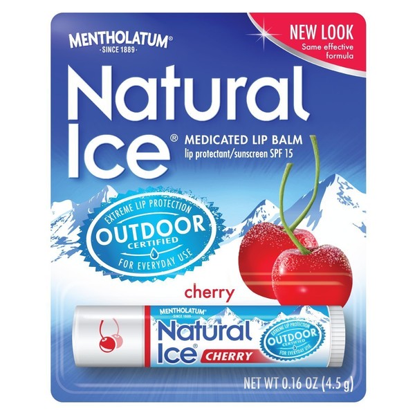 Mentholatum Natural Ice Lip Protectant SPF 15, Cherry Flavor, 0.16-Ounce Tubes (Pack of 36)