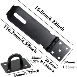 Door Padlock Hasp, 5 Inch Stainless Steel Padlock Hasp and Staple Shed Lock Hasp Shed Door Heavy Duty Gate LockSecurity Hasp and Staple for Door Window Cabinet Pet Cage Crate