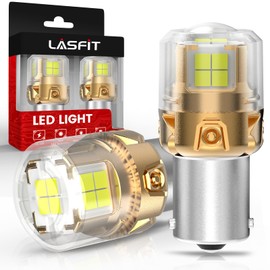 LASFIT L2 1156 LED Bulbs Reverse Lights,2024 Upgraded 500% Brighter 7506 P21W 1003 BA15S LED Lamps with Projector Lens Replacement for Backup Daytime Running Lights, 6000K Xenon White,2pcs