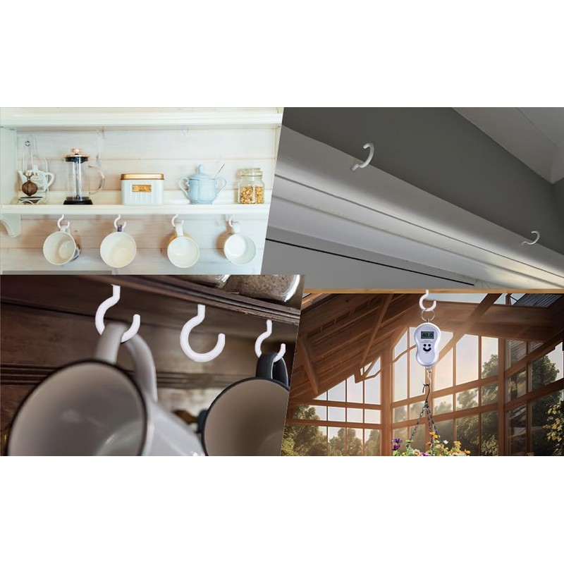 Kioiner Screw Hook Set, 70 Pieces Ceiling Hooks, 6 Sizes