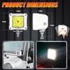 Auxbeam FA Series White Housing LED Pods, 3Inch 40W Spot
