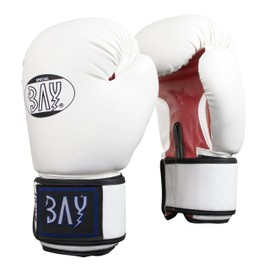 BAY® Future Boxing Gloves White/Red, 10 Oz, Boxing Gloves, Boxing Gloves Glover, Leather - PU, UZ OZ, Women Men