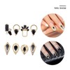 Gatuida 8Pcs Black Zircon Nail Art Stones Flat Back Charms