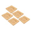 5 Pcs Bamboo Hot Pad Table Mat Bamboo Trivet Pot