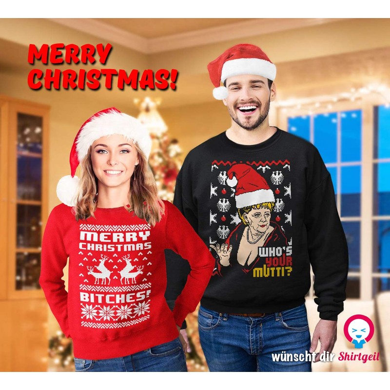 Cool ugly Christmas Jumper with Angie - “Who's Your Mutti”?