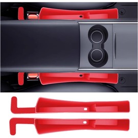 Sufeasdf Car Seat Gap Filler Organizer 2 Pack, Gap Filler Organizer For Car, Between Seats And The Console To Stop The Small Items From Dropping (Red)