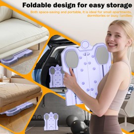 Pilates Board, Foldable Portable Pilates Exercise Board, Multi-Purpose Pilates Exerciser Set, Multi-Purpose Abdominal Board with Auto Rebound and Calculator, Pilates Equipment for Core Workouts