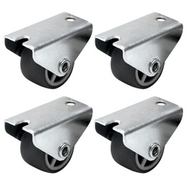 PRIOstahl Box Trestle Castors, Furniture Castors, Fixed Castors, Transport Castors, Bed Box Castors - 25 mm x 4 Pieces Castors for Bed Box Drawer TPE Wheels with Screw-On Plate