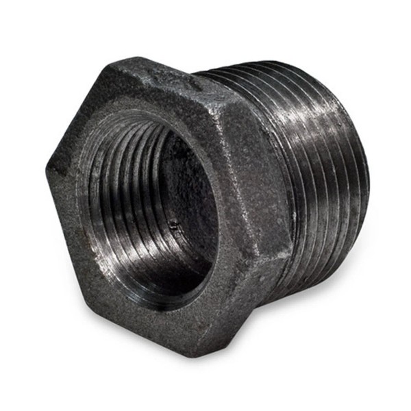 Everflow 1/2" x 1/4" BLACK MALLEABLE IRON HEX BUSHING reducer