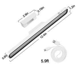 XmnSoly Desk Light Bar 3000K to 6000K Color Temperature Under Desk Light LED Bright Rechargeable Magnetic Light Bar for Shelf, Vanity Mirror, Makeup, Dorm Lighting