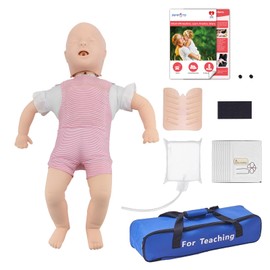 JNMFTD Infant Cpr Manikin, Baby Airway Obstruction Heimlich Training Manikin, Nursing Model PVC Full Body CPR Infarction First Aid Practice with Product Manual for Educational Teach Research