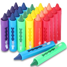 24 Crayones de Bañera Crayones de Baño Lavables y Fáciles de Limpiar Juguetes de Marcadores Coloridos de Bañera Crayones de Ducha Pintura de Hora del Baño para Canasta de Pascua