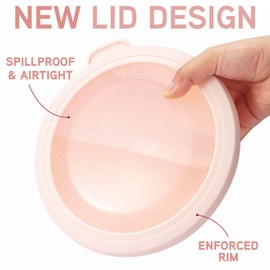 COOK WITH COLOR Mixing Bowls with TPR Lids - 12 Piece Plastic Nesting Bowls Set includes 6 Prep Bowls and 6 Lids, Microwave Safe (Rose)