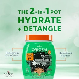 NAZCA More Curls Jar 2 En 1 Crema Para El Cabello Y Crema Para Peinar Para Cabello Rizado Tipo 3A 3B 3C, Hidratación Profunda, Definición De Rizos Y A