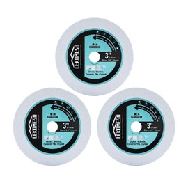 LEKOMESH Diamond Glass Cutting Disc - 3pcs 75mm Cut Off Wheel Saw Blade with 3/8" (10 mm) Arbor for Cutting Glass Ceramic Tile Marble