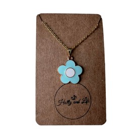 Daisy Flower Necklace, 5 Variations, Necklace, Flower Pendant Necklaces, Plant Gifts, Daisy Chain (Teal Daisy Necklace)