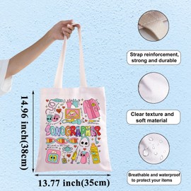 WZMPA Sonographer Canvas Tote Bag Sonography Tech Gift Ultrasound Technologist Shoulder Bag Sonographer Merch (Sonographer TG)