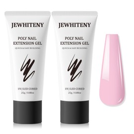 JEWHITENY JEWHITENY 2PCS Poly Gel Pink Poly Nail Gel Nail Extension Enhancement Thickening Trendy Nail Art Design Salon At Home Natural Looking And Long Lasting Need U V Lamp Curing