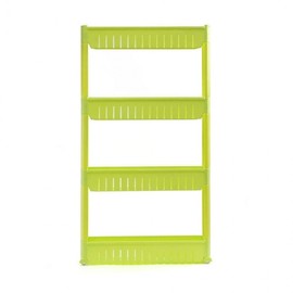 Portable space-utilizing 4-tier gap shelf - green mobile cart