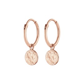 Elli Women's Creole Earrings Plate Coin Pendant Organic in 925 Sterling Silver