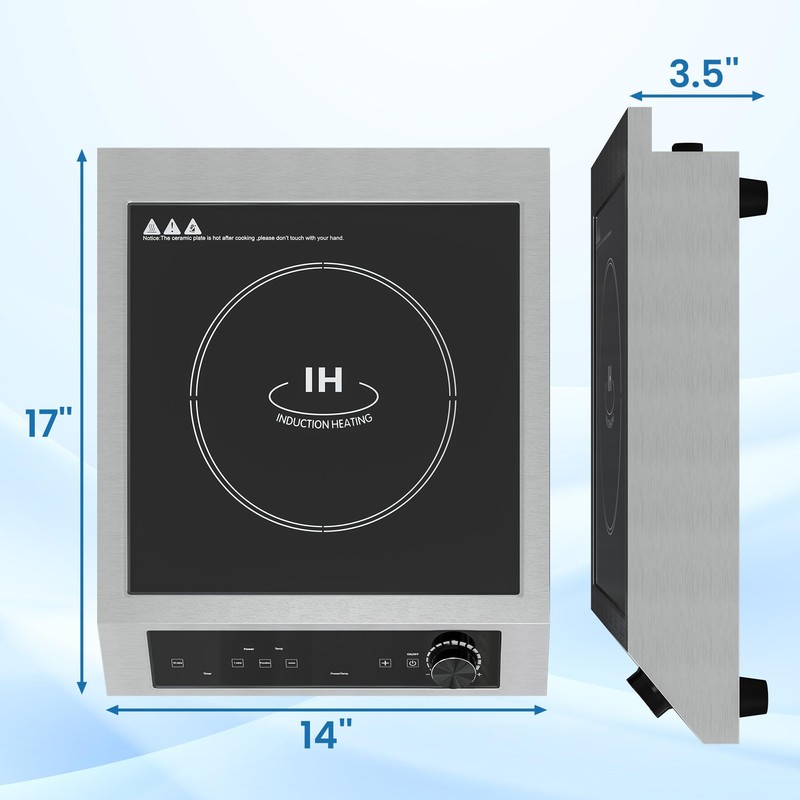 SUNVIVIPRO Commercial Electric Induction Cooktop, 1800W Induction Hot Plate, 10