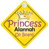 Princess Alannah On Board Girl Car Sign Child/Baby Gift/Present 002
