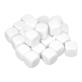 sourcing map 20Pcs Acrylic Blank Dice, 22mm/0.87" Acrylic Rounded Corner Six Sided Blank White Dice Blocks with Smoothed Surface for Board Games Party Fun