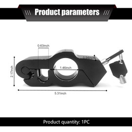 Titgoes Pack-1 Motorcycle Grip Brake Lock, 5-5/16" x 2-3/16" x 15/16" Alloy Anti-Theft Throttle Lock, Replacement Modification Accessories, Suitable for Motorcycles, Scooters, Bicycles, ATVs (Black)
