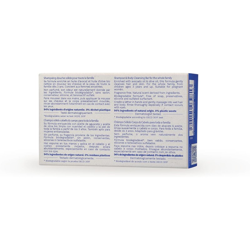 Mustela Shampoo en Barra para Cuerpo y Cabello, 75gr