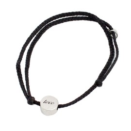 One Colors Men's Anklet, English, Logo, Metal Motif, Cotton, Cord, Ankle Bracelet, Cotton