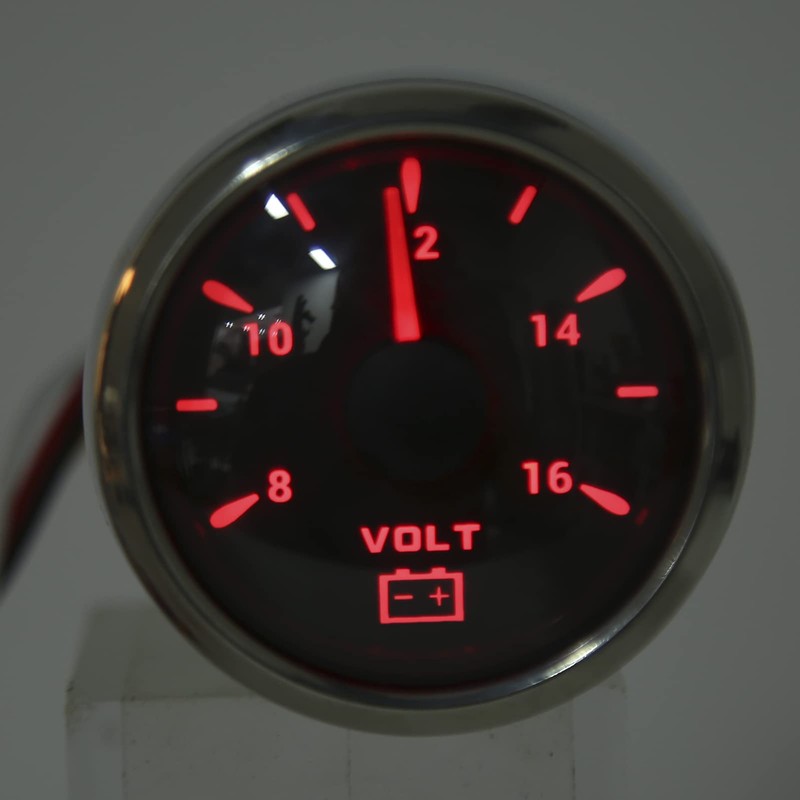 Boat Voltmeter, 52 mm Marine Voltmeter 8-16 V Pointer 7