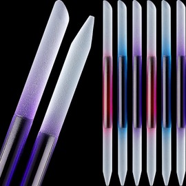 Maitys Maitys 6 Pieces Glass Cuticle Pusher Glass Cuticle Stick Set Double Sided Crystal Nail Files Precision Manicure Pedicure Pusher Tools(Pink, Blue, Purple)