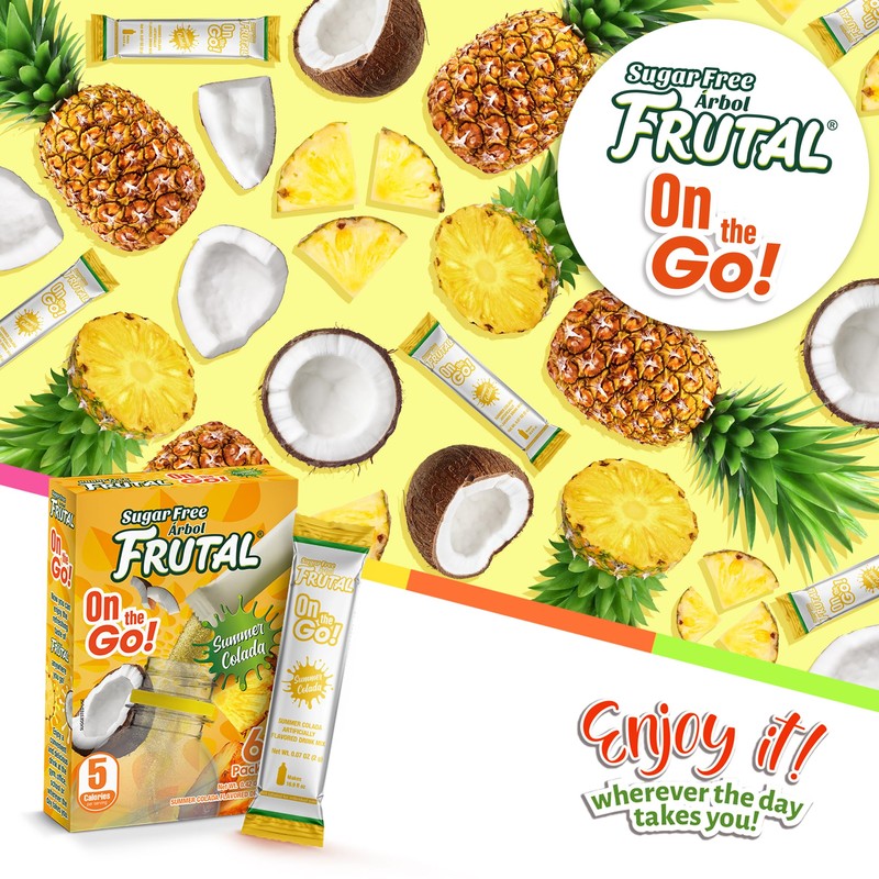 Frutal On-The-Go! | Powdered Drink Mix Pina Colada - Flavored