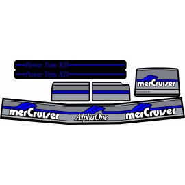 MERCRUISER THE ORIGINAL STYLE BLUE ALPHA ONE GEN TWO  W/BLUE RAMS STICKER SET