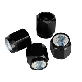 Muishi Lovely Seahorse Tire Valve Stem Caps, Aluminum Black Stem Tire Valve Caps Universal Stem Covers for Cars, SUVs, Trucks, Bikes, Motorcycles, Bicycles (4 Pack)