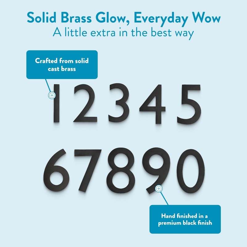 Architectural Mailboxes 3582B-7 4 inch Solid Brass Floating House Number,