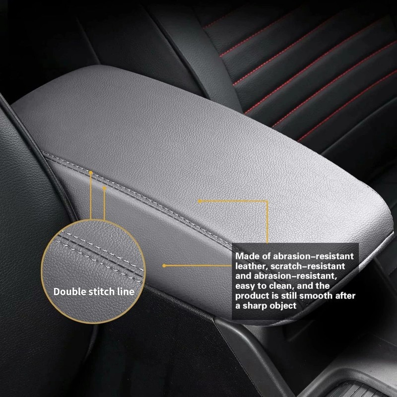 JXAUTOPART Car Center Console Box Armrest Cover Pad Faux For