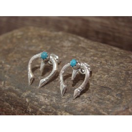 NTNM Native American Sterling Silver & Turquoise Naja Post Earrings - Bitsie