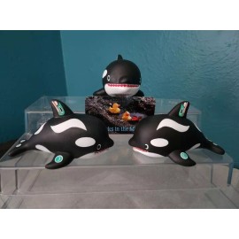 Approx 2.5 X 4" - Bath Toy / Rubber Duck - Native Designed Orca (Killer Whale)