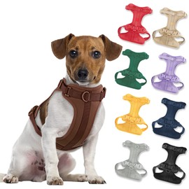 No Pull Lightweight Dog Harness: Adjustable Durable Breathable Mesh Pet Vest Harness with Soft & Comfortable Cushion, for Small Medium Large Dogs (Medium, Coca Mocha)